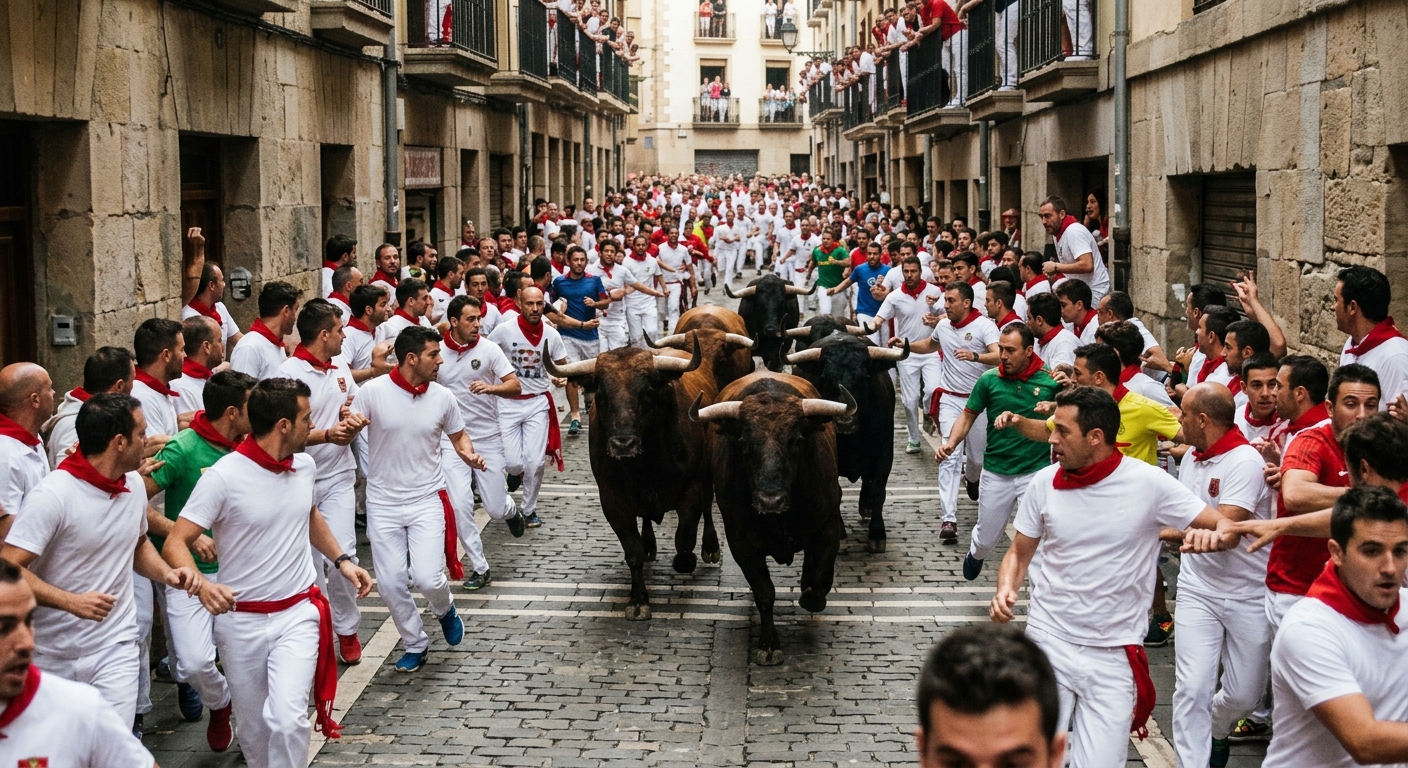 Chaotic Running of the Bulls in Pamplona Leaves Several Injured at San Fermin Festival